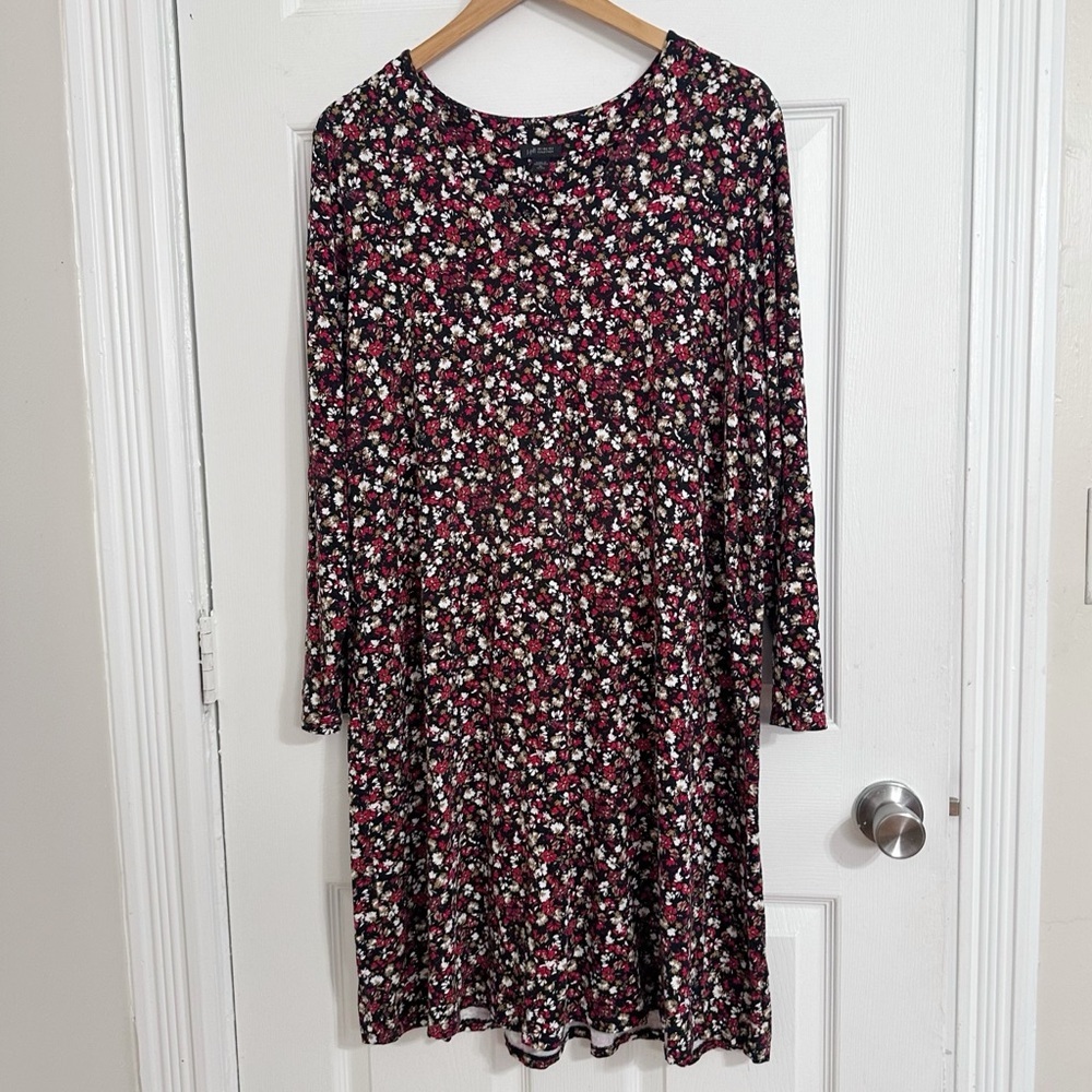 J. Jill Wearever Floral Tunic Dress XL Rayon Spandex Stretch Relaxed - Picture 3 of 7